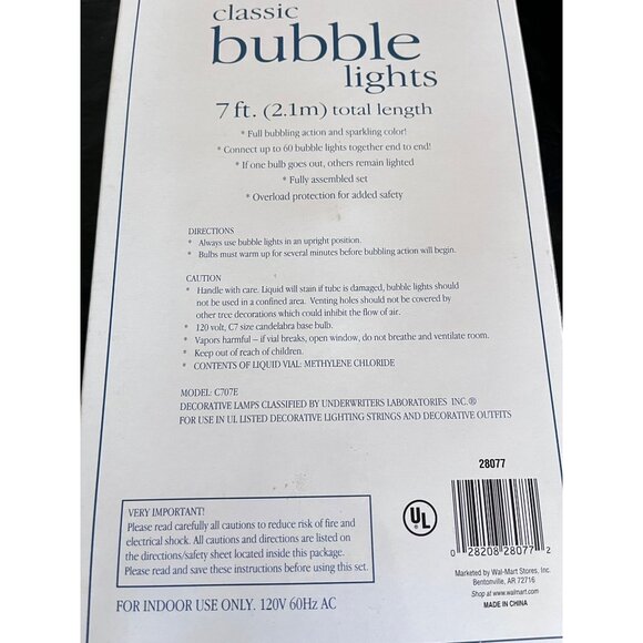 3 Boxes Classic Bubble Lights Indoor Use 3 Sets 7 Ft Length Each Christmas Tree - Picture 7 of 7